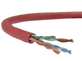 Kabel UTP kat.5e U/UTP 4x2x0,58 linka czerwona Telegärtner /100m/