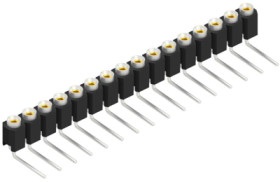 Socket header, 16 pole, pitch 2.54 mm, angled, 10040235