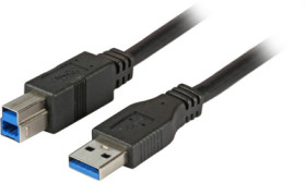 USB 3.0 cable for front panel mounting, USB plug type A to USB plug type B, 3 m, black, K5247SW.3