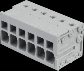 2624-1106 PCB clamp with push-in CAGE CLAMP, 5mm pitch, 4mm², 6-pole, angl