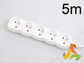 Przedłużacz elektryczny 5 gniazd z uziemieniem, 5m P0515 EMOS