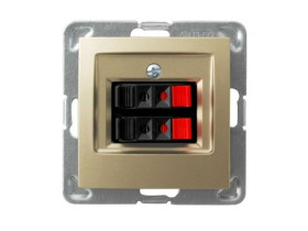 IMPRESJA Gniazdo głośnikowe podwójne złoty metalik GG-2Y/m/28 OSPEL