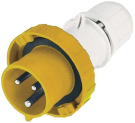 Złącze przemysłowe - zasilające 16A Wtyczka 110 V 2P + E Męski Scame Żółty Montaż na kablu, IP67