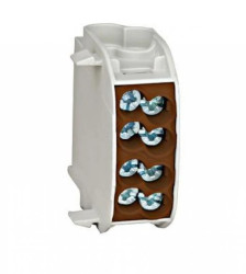 Zacisk rozgał. 25mm², 1-bieg. brąz, montaż tylko TH35 stal