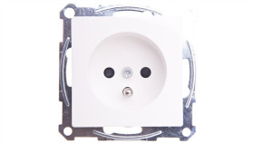 Merten System M Gniazdo Pojedyncze Z/U 16A Ip20 Z Przesłonami Biel Polarna...