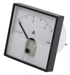 Amperomierz analogowy panelowy DC zakres 0/5A Direct Connected DC wysokość wycięcia: 72mm wartość 0/5A Direct Connected