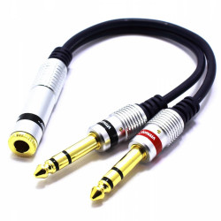 ADAPTER ROZDZIELACZ DUŻY JACK 6,3 STEREO 2X GNIAZDO JACK 6.3 VITALCO