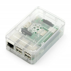Obudowa Raspberry Pi Model 3B+/3B/2B RS Pro Plus - przezroczysta z klapką