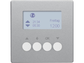 BERKER Q.x Wyłącznik żaluzjowy czasowy z wyświetlaczem sterowanie żaluzjami aluminium aks lak 85741124 HAGER
