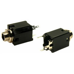 Cliff FM6703 6.35mm, Vertical, PCB Mounting, Stereo Jack Socket with 3 contacts