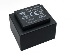 Transformator zalewany 6VA 230V / 12V 500mA