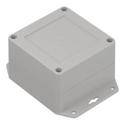 ZP90.90.60SUJ-IP67 TM ABS - Obudowa hermetyczna ZP90.90.60s jasna z uszami z uszczelką zalewaną i z tulejkam mosiężnymi ABS