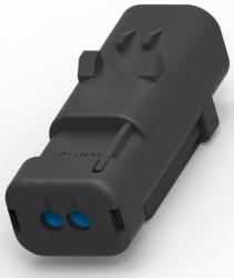 Socket, 2 pole, straight, 1 row, gray, 1717672-2