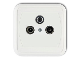 LIZA Gniazdo antenowe RTV-SAT końcowe multimedialne (Internet) biały GAS-1LM KARLIK