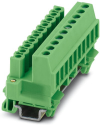 Socket header, 10 pole, pitch 5.08 mm, straight, green, 1849163