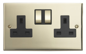 Gniazdo wtykowe Typ G - brytyjski Montaż ścienny Contactum ścieżki: podwójne z przełącznikiem 13A Zacisk śrubowy