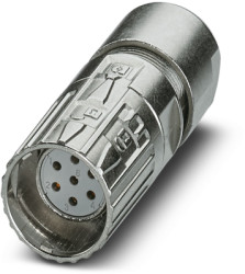 Jack, M23, 7 pole, solder connection, ONECLICK quick locking system, straight, 1341733