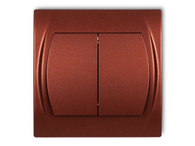 LOGO Wyłącznik podwójny świecznikowy brązowy metalik 9LWP-2 KARLIK