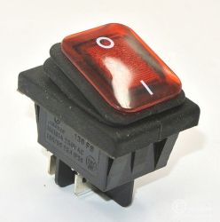 PRZEŁĄCZNIK KLAWISZOWY KCD4-R 16A/250V ON-OFF CZERWONY IP65 (PRZEL504)