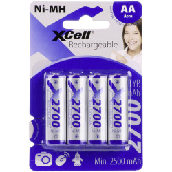 XCell X2700AA B4 Rechargeable NiMH AA Battery 2700mAh 1.2V 4 Pack