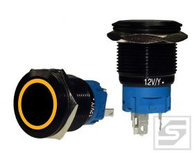 Przycisk LB19BL/Y-12V;RING;2A/250V; podświetlenie żółte;monostabilny