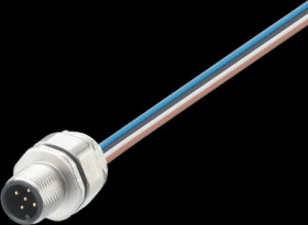 Panel plug, M12, 5 pole, straight, E12253