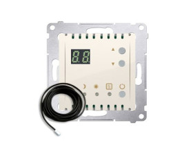 SIMON 54 Regulator temperatury z wyświetlaczem zewnętrzny czujnik temperatury sonda 16A 230V kremowy DTRNSZ.01/41 KONTAKT SIMON