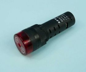 24V AC/DC 19mm RED KONTROLKA LED Z BUZZE