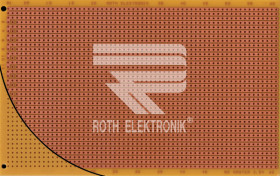 RE524-HP Prototyping board, FR2, spacing 2.54 mm, 32-pin, strips