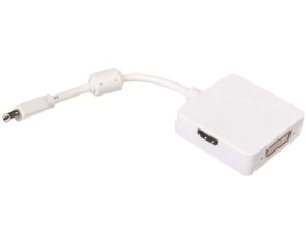 Kabel adapter miniDisplayPort 1.1a Typ miniDP/DP+HDMI+DVI-D, M/Ż biały 0,2m