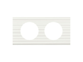 CELIANE Ramka minerał corian biały żłobkowany 2 podwójna 069012 LEGRAND