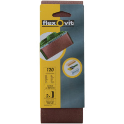 Flexovit 63642526464 Cloth Sanding Belts 75mm x 457mm 120G Fine - Pack Of 2