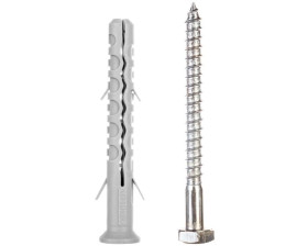 Kołek ramowy Koelner KD-10080 10×80 mm z wkrętem heksagonalnym – do konstrukcji ściennych – 50 szt.