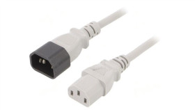 Kabel: 3X0,75Mm2, Iec C13 Żeński,Iec C14 Męski, 1,8M Lt-602+501 H05vv-F...