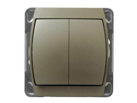 GAZELA Wyłącznik podwójny świecznikowy satyna ŁP-2J/m/16/16 OSPEL