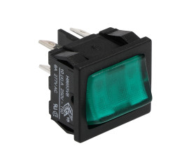 Przełącznik kołyskowy Wł.-wył. podświetlany 10 A DPST Zielony Arcolectric (Bulgin) Ltd