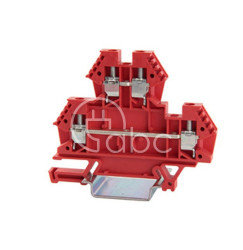 Złącze śrubowe 4 mm², 2-piętrowe, czerwone, 43550RD