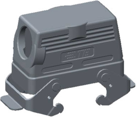 Housing, size HB16, die-cast aluminum, PG21, angled, clip locking, IP65, T1250162121-000