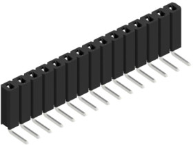 Socket header, 15 pole, pitch 2.54 mm, angled, 10026533