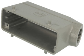Obudowa złącza; Han B; 19300241521; 24B; metal; kątowe 45°; na przewód; 1 boczne wyjście przewodu; do 2 klamer; wyjście na dławn