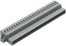 Pin header, 24 pole, pitch 5 mm, angled, gray, 231-624/019-000