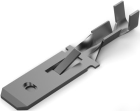 Uninsulated flat plug sleeve, 6.35 x 0.81 mm, 0.32 to 0.82 mm², AWG 22 to 18, brass, tin-plated, 160645-2