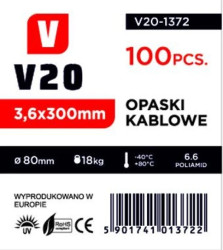 opaski zaciskowe 300 x 3,6mm V20