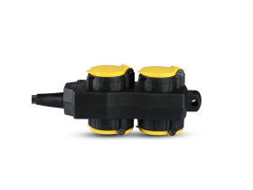 VT-1124-3 Przedłużacz warsztatowy 4 gniazda 3x1.5 X 3M IP44 czarny+żółty 8814 V-TAC