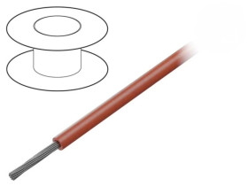 7132 RD005 Przewód na rolce o długości 30,5m linka Cu, 300V PVC czerwony 20 AWG