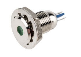 Lampka kontrolna do montażu panelowego 24V, zielona 12mm LED Wyprowadzenia RS PRO