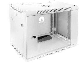 Szafa wisząca RACK 19 12U 600mm drzwi szklane biała NEKU TS BOX