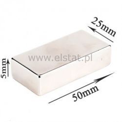 Magnes neodymowy prostokątny 50x25x5mm