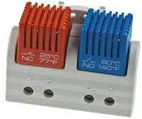 Thermostat, Form B (N/C) 25/15 °C, Form A (N/O) 60/50 °C, plastic, (W x H x D) 63 x 47 x 33 mm, light gray, 01163.0-01