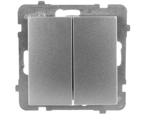 AS Przycisk podwójny zwierny srebro ŁP-17G/m/18